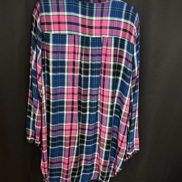 Lane Bryant Vibrant Plaid Button-Up Shirt - Picture 7 of 8